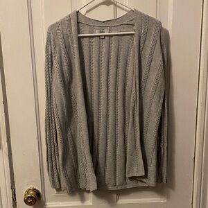 Croft & Barrow Gray Cable Knit Cardigan